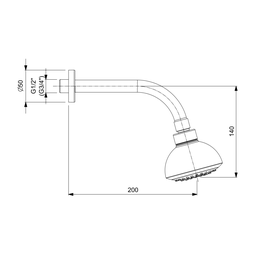 DUCHA CELITE VOLGA 90MM C/BRACO PAREDE B5847C6CRB - 2
