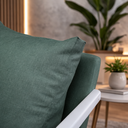 Ver imagem 3 de Poltrona Decorativa Mona Linho Luxo Verde Escritório Sala