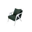 Ver imagem 2 de Poltrona Decorativa Mona Linho Luxo Verde Escritório Sala