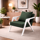 Ver imagem 1 de Poltrona Decorativa Mona Linho Luxo Verde Escritório Sala
