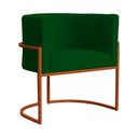 Ver imagem 1 de Poltrona Decorativa Luana Suede Verde Base Bronze - Fm