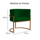 Ver imagem 7 de Poltrona Decorativa Luana Suede Verde Base Bronze - Fm