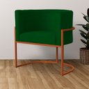 Ver imagem 5 de Poltrona Decorativa Luana Suede Verde Base Bronze - Fm