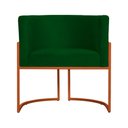Ver imagem 3 de Poltrona Decorativa Luana Suede Verde Base Bronze - Fm