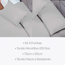 Ver imagem 3 de Kit 4 Fronhas 70cm X 50cm Soft Capa para Travesseiro Envelope 100% Poliéster 180 Fios Colorida Cinza