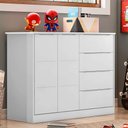 Ver imagem 1 de Cômoda Infantil 2 Portas 4 Gavetas Lilly P04 Branco - Mpozenato