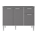 Ver imagem 6 de Balcão de Cozinha Gabinete Pia 105cm 3 Portas 1 Gaveta Siena Multimóveis Mp2190 Branco/lacca Fumê