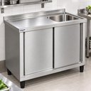 Ver imagem 4 de Armário Horizontal com Cuba | Aço Inox 430 | 1900x600x900 mm/H
