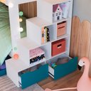 Ver imagem 7 de Beliche Infantil com Escada e 4 Gavetas Infix C06 Branco/azul - Mpozenato