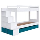 Ver imagem 1 de Beliche Infantil com Escada e 4 Gavetas Infix C06 Branco/azul - Mpozenato