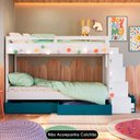 Ver imagem 5 de Beliche Infantil com Escada e 4 Gavetas Infix C06 Branco/azul - Mpozenato
