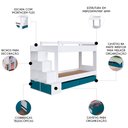 Ver imagem 3 de Beliche Infantil com Escada e 4 Gavetas Infix C06 Branco/azul - Mpozenato