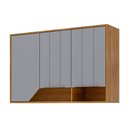 Ver imagem 1 de Armário Aéreo Celeste 120 Cm com 3 Portas Cinamomo/platina