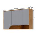 Ver imagem 4 de Armário Aéreo Celeste 120 Cm com 3 Portas Cinamomo/platina