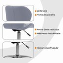 Ver mais imagens de Cadeira Office Eiffel Slim Oficial Giratória - Cinza - 2