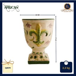 Arte Cerâmica da China: Vaso Taça com Design Tropical para Colecionar - 2