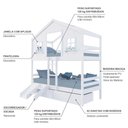 Ver imagem 4 de Beliche Casinha Dos Sonhos com 02 Gavetas Kit Escada/ Escorregador Madeira Maciça Branco