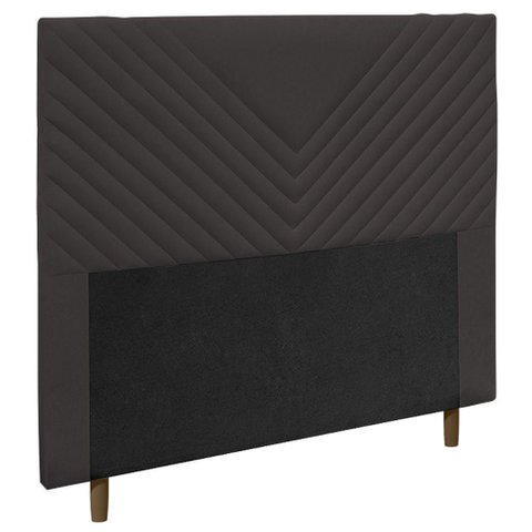 Cabeceira Box Casal King Size Viena 195cm Veludo Marrom
