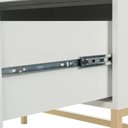 Ver imagem 7 de Cômoda Square para Quarto Grande 6 Gavetas Pés de Metal 138cm Off White Dourado Casavee