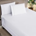 Ver imagem 1 de Jogo Cama Lençol Home Basic King 180 Fios C/ Ponto Palito 3 Peças - Branco