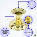 Ver imagem 3 de Castiçal Dourado de Latão Suporte 1 Vela Igreja Comum 6cm