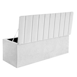 Kit Cabeceira e Calçadeira Baú Queen 160cm Cancun Suede Branco - D a Decor - 3