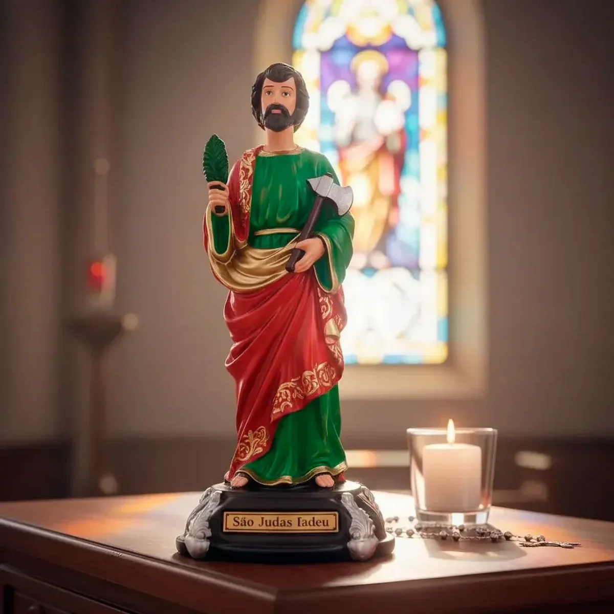 Ver imagem 2 de Imagem de São Judas Tadeu de Borracha Inquebrável - 20 cm