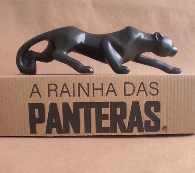 Decoração de Luxo - Pantera em Cerâmica Preto Fosco 37cm - Feita no Brasil - 5
