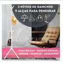 Ver imagem 5 de Arara Cabideiro Chao 9 Ganchos Mancebo Desmontavel Porta Roupas Bolsas Casa:Preto/U