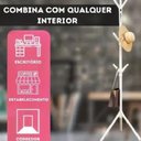 Ver imagem 2 de Arara Cabideiro Chao 9 Ganchos Mancebo Desmontavel Porta Roupas Bolsas Casa:Preto/U