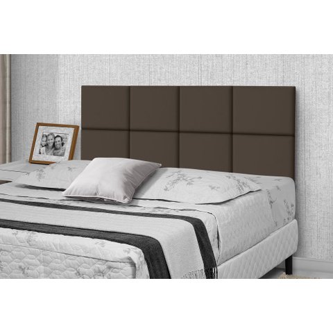 Cabeceira Para Cama Casal Lisa 1,40 Estofada Suede Marrom - Rede Móveis