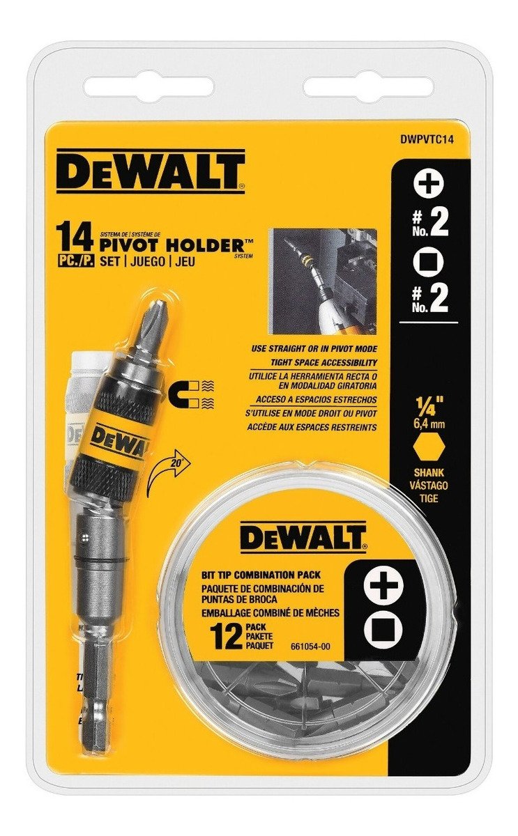 Conjunto Suporte Brocas Giratórias Dewalt 14 Peças Dewalt Dwpvtc14 - 3