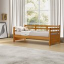 Ver imagem 1 de Sofá Cama Enjoy Mona Vintage em Madeira Maciça Imbuia Acompanha Nicho