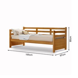 Sofá Cama Enjoy Mona Vintage em Madeira Maciça Imbuia Acompanha Nicho - 5