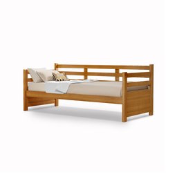 Sofá Cama Enjoy Mona Vintage em Madeira Maciça Imbuia Acompanha Nicho - 3