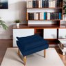 Kit 02 Puff para Sala e Quarto Madeira Decorativo Opala Suede Azul Marinho - 2