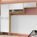 Ver imagem 1 de Armário de Cozinha Aurora 8 Portas com Vidro Ripado 3d Freijó/supremo - Pnr Móveis