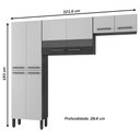 Ver imagem 4 de Armário de Cozinha Aurora 8 Portas com Vidro Ripado 3d Freijó/supremo - Pnr Móveis