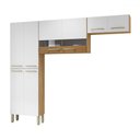 Ver imagem 2 de Armário de Cozinha Aurora 8 Portas com Vidro Ripado 3d Freijó/supremo - Pnr Móveis