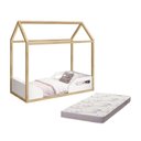 Ver imagem 1 de Mini Cama Montessoriana Zoe Branco/natural com Colchão Physical - Reller Móveis Branco/natural