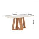 Ver imagem 3 de Mesa de Jantar 6 Lugares Sales com Vidro Nature/off White/linho - Pnr Móveis