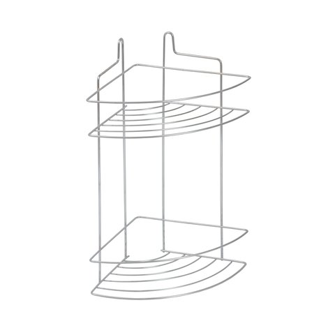 Suporte Porta Shampoo de Canto Duplo Cromado - Cód 09180