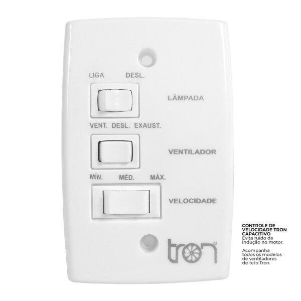 Ventilador de Teto 110V LED Branco Pás Brancas Azzam Tron Ventiladores - 3