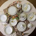 Ver imagem 2 de Aparelho de Jantar 30 Peças Bio Vanilla Cerâmica Orgânico Off White Porto Brasil Mesa Posta