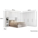 Ver imagem 2 de Quarto Modulado Rizon 5 Peças (1 Armário Ponte + 1 Closet + 2 Guarda Roupas + 1 Complemento) Qc204