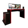 Conjunto Home Office 2 Peças Mesa Gamer 1 Gaveta e Gaveteiro 4 Gavetas Móveis Leão - 4