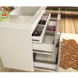 Conjunto Banheiro Gabinete 60cm Com Lavatório E Espelho Pietra B06 Gianduia Brilho - Lyam Decor - 9