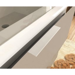 Conjunto Banheiro Gabinete 60cm Com Lavatório E Espelho Pietra B06 Gianduia Brilho - Lyam Decor - 12