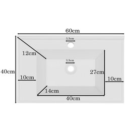 Conjunto Banheiro Gabinete 60cm Com Lavatório E Espelho Pietra B06 Gianduia Brilho - Lyam Decor - 7