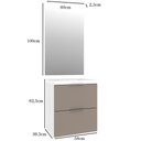 Ver imagem 6 de Conjunto Banheiro Gabinete 60cm Com Lavatório E Espelho Pietra B06 Gianduia Brilho - Lyam Decor